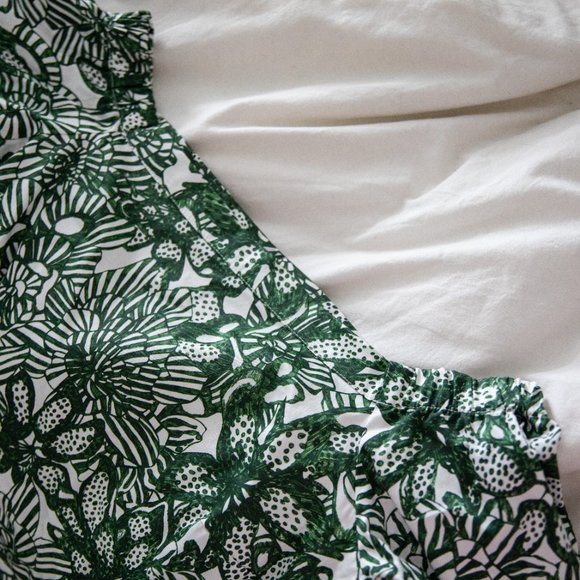H&M Green and White Patterned Linen Dress - Picture 3 of 5
